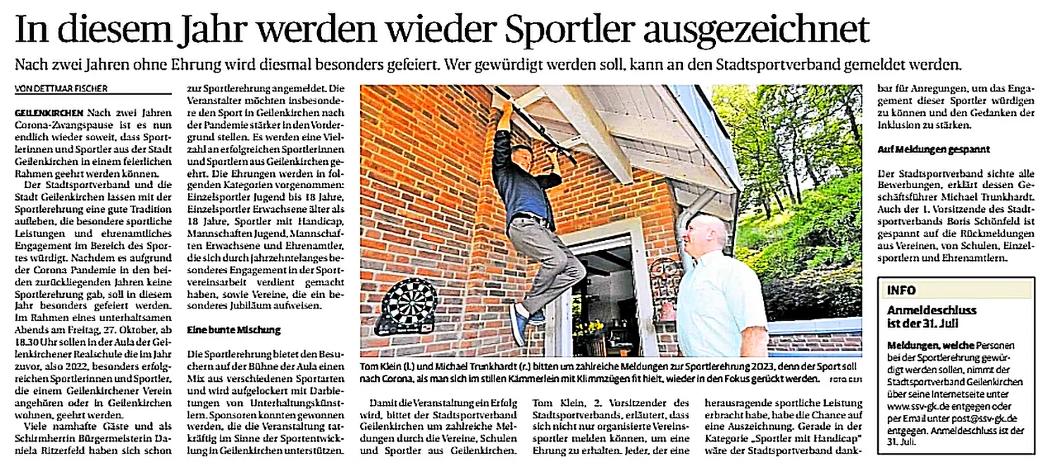 Sportlerehrung 2023 Vorbericht